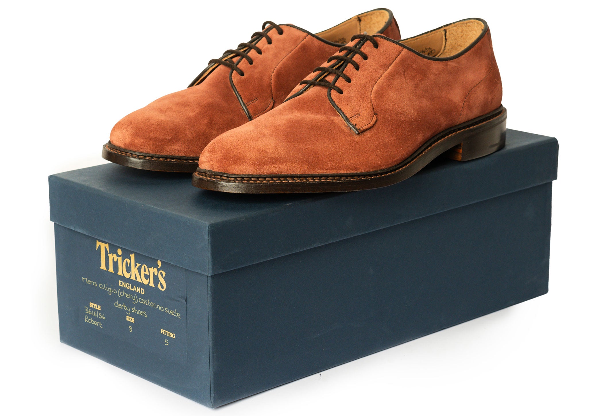 Tricker's Robert - Cherry Castorino Suede | Robinson's Shoes