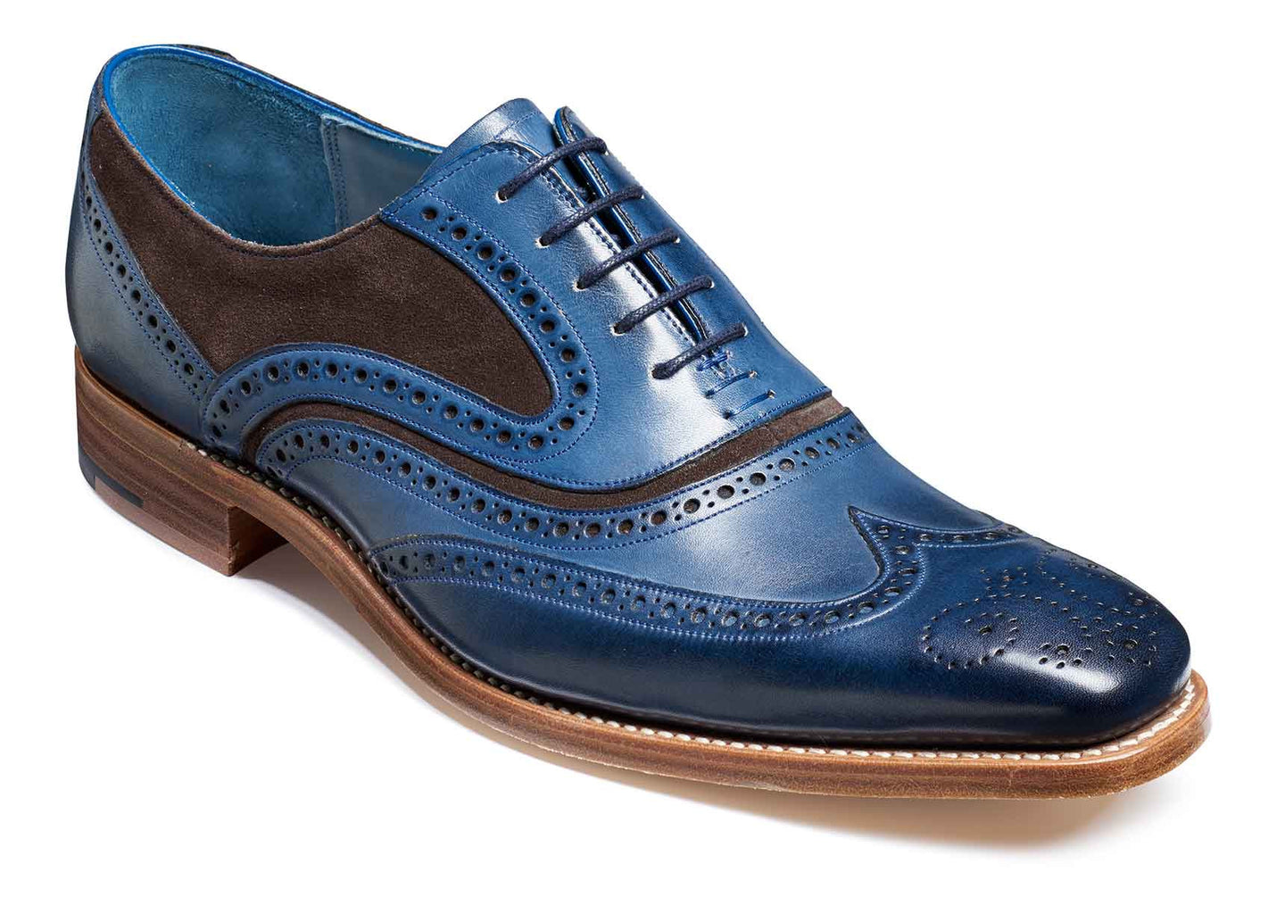 Navy Hand Painted/Choc Suede