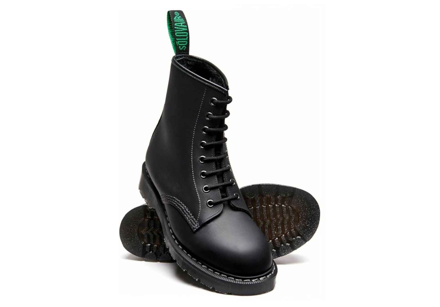 Solovair ブーツ　ネイビー 8ホール　made in UK Solovair 8 Eye Derby Boot - Navy Hi-Shine | Solovair