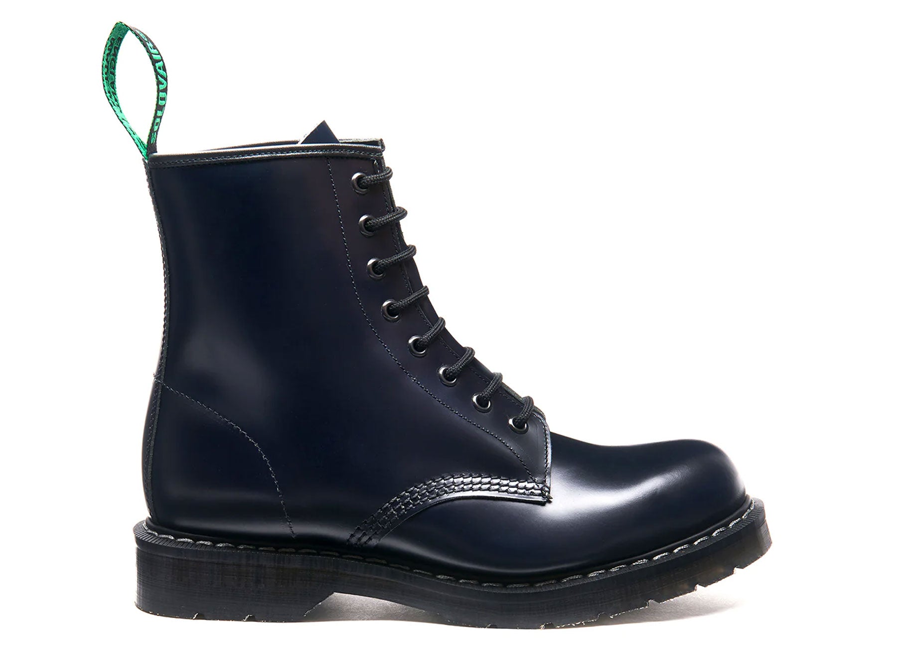 Solovair ブーツ　ネイビー 8ホール　made in UK Solovair 8 Eye Derby Boot - Navy Hi-Shine | Solovair | Robinson's